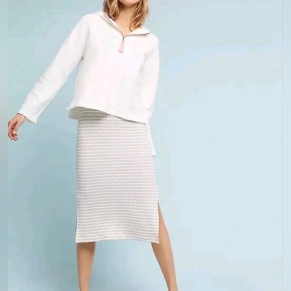 Anthropologie Saturday Sunday Two-piece Striped Midi Dress Hoodie XXS